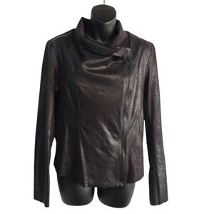 Calvin Klein Women's Black Faux Leather Jacket Size S/P